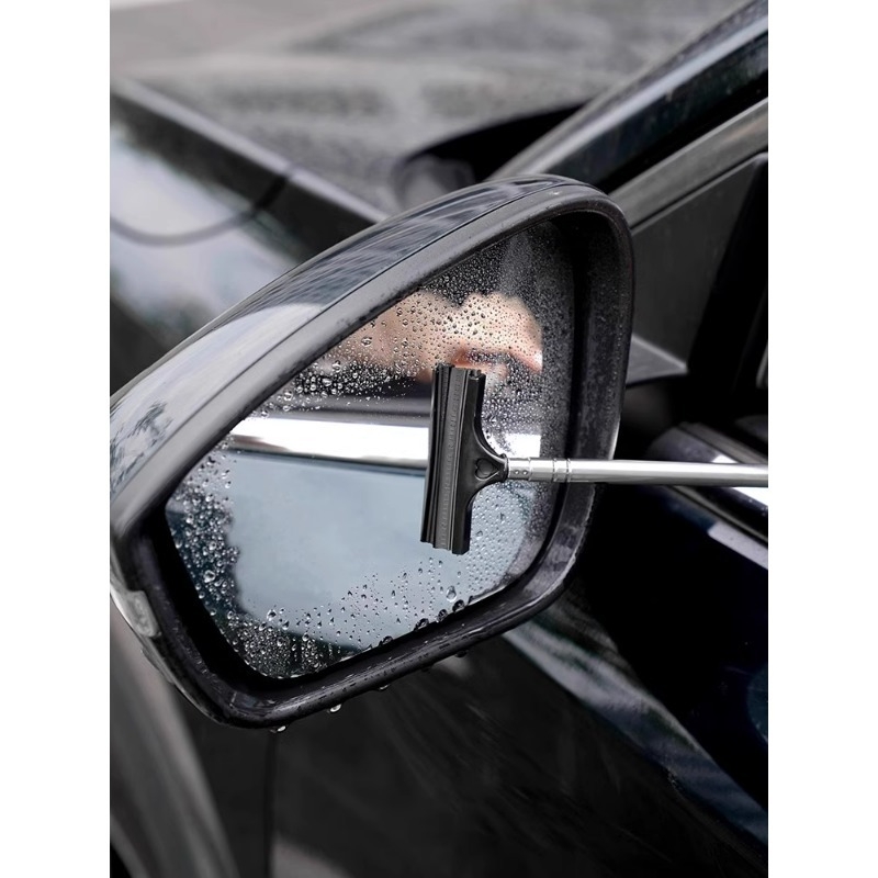 Defu ștergător din oțel inoxidabil pentru oglinda auto, retractabil, racletă de curățare pentru ploaie