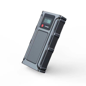 12V autózáró akkumulátor kijelzővel, vészindító (jump starter), légpumpa és USB power bank — bemenet 220V, kimenet USB 5V, CE tanúsítvány