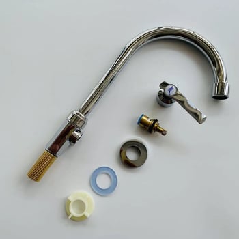 Robinet de bucătărie pentru chiuvetă, montaj vertical, rotație la 360°, corp hexagonal, doar apă rece, aliaj de zinc, miez ceramic, model 8655