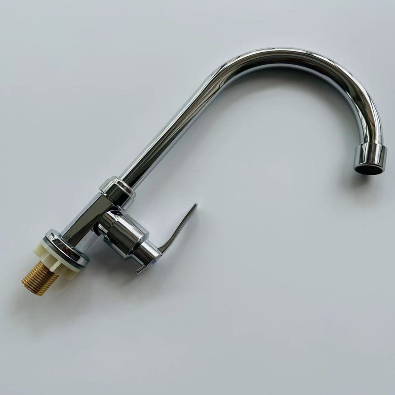 Robinet de bucătărie pentru chiuvetă, montaj vertical, rotație la 360°, corp hexagonal, doar apă rece, aliaj de zinc, miez ceramic, model 8655