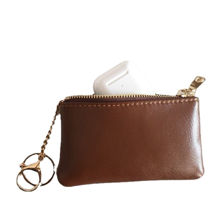 PU kožna novčana torbica za ključeve s džepom za kartice i zatvaračem za novčiće, unisex, gradski minimalistički stil, proljeće 2025