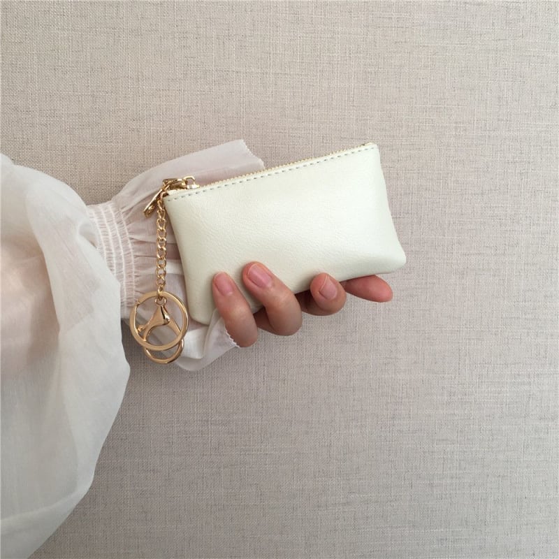 PU kožna novčana torbica za ključeve s džepom za kartice i zatvaračem za novčiće, unisex, gradski minimalistički stil, proljeće 2025