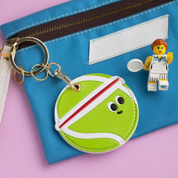 Kožna futrola za karticu pristupa i ključni lanac – Unisex, PU koža, anime uzorak, street stil, sportska tema (tenis/badminton/ping-pong)