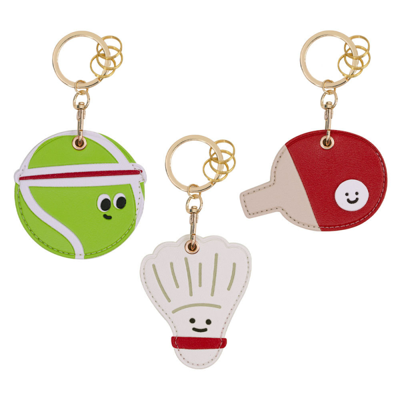 Kožna futrola za karticu pristupa i ključni lanac – Unisex, PU koža, anime uzorak, street stil, sportska tema (tenis/badminton/ping-pong)