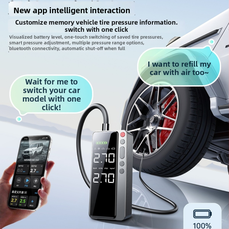 Auto pumpa za zrak s APP kontrolom, USB napajanje, 12V, 120W, 25 L/min