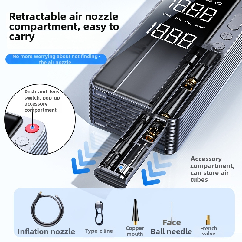 Auto pumpa za zrak s APP kontrolom, USB napajanje, 12V, 120W, 25 L/min