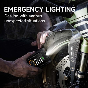 Prijenosna pumpa za automobil s digitalnim zaslonom, bežično napajanje (12V, 40 L/min, Mjerilica tlaka u gumama)