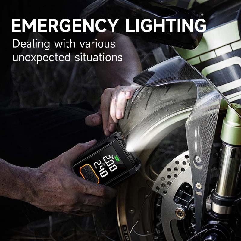 Prijenosna pumpa za automobil s digitalnim zaslonom, bežično napajanje (12V, 40 L/min, Mjerilica tlaka u gumama)