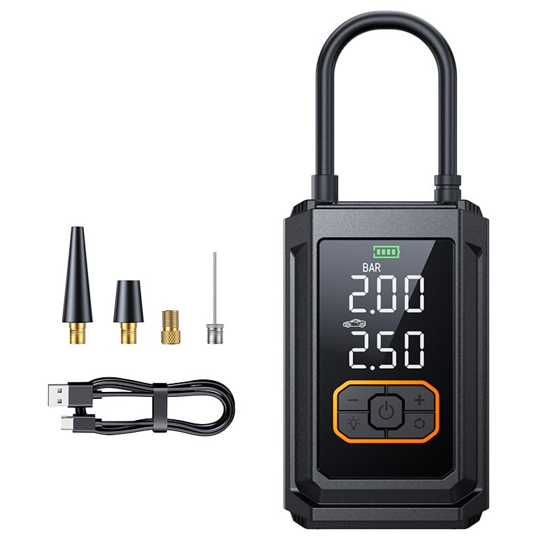 Prijenosna pumpa za automobil s digitalnim zaslonom, bežično napajanje (12V, 40 L/min, Mjerilica tlaka u gumama)