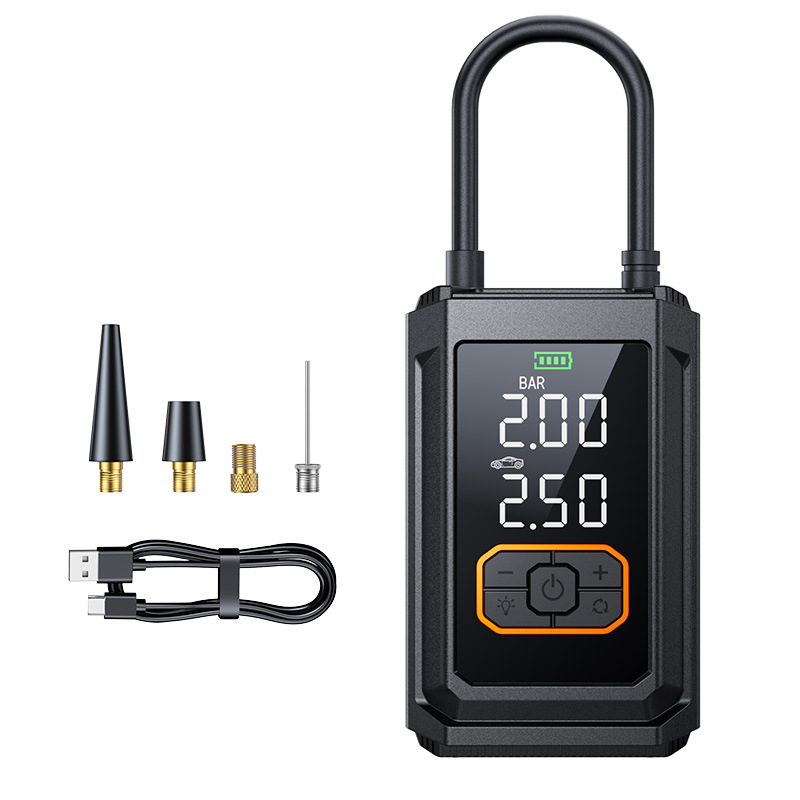 Prijenosna pumpa za automobil s digitalnim zaslonom, bežično napajanje (12V, 40 L/min, Mjerilica tlaka u gumama)
