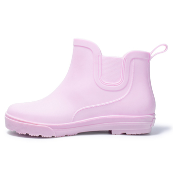 Ženske čizme za kišu, PVC gornji dio, gležnja visina, niski potpetica 1–3 cm, za sve sezone, lagane gumene čizme