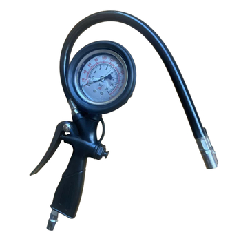 Pištolj za nadimanje guma s analognim mjeračem tlaka, raspon 0–230 psi, prikazuje psi/bar, plastično tijelo, točnost ±1 psi, marka Nothing
