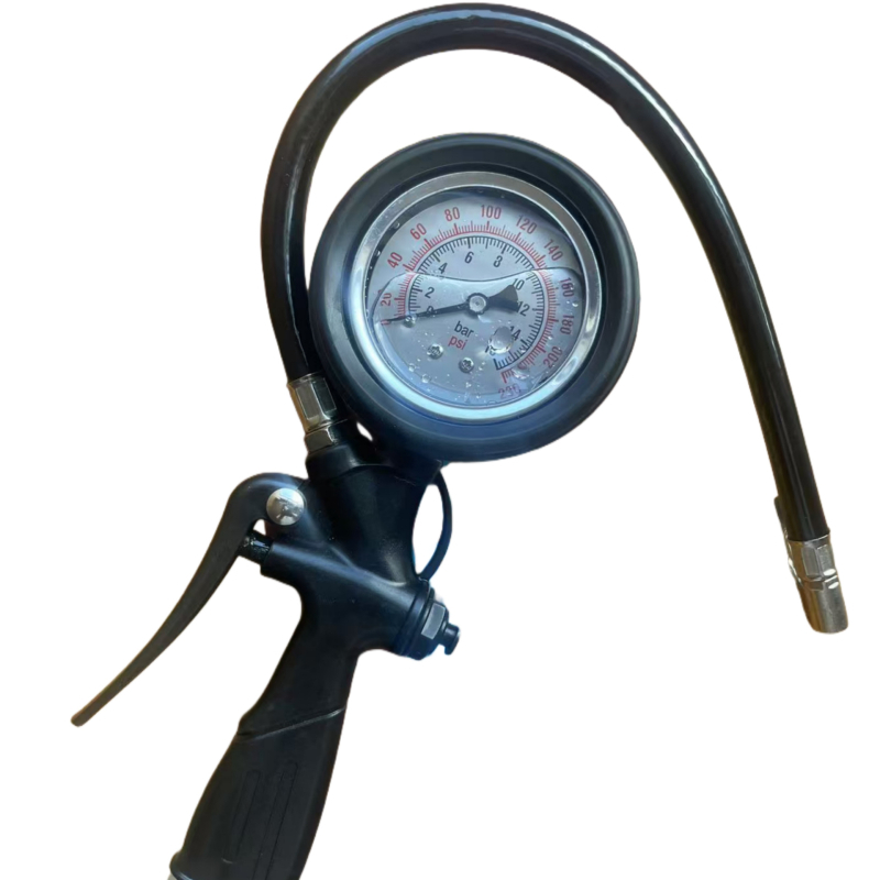 Pištolj za nadimanje guma s analognim mjeračem tlaka, raspon 0–230 psi, prikazuje psi/bar, plastično tijelo, točnost ±1 psi, marka Nothing