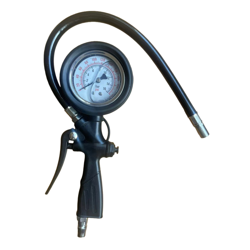 Pištolj za nadimanje guma s analognim mjeračem tlaka, raspon 0–230 psi, prikazuje psi/bar, plastično tijelo, točnost ±1 psi, marka Nothing