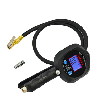 Digitalni mjerač tlaka u gumama s inflacijskom šipkom i nastavkom, raspon 0-255 psi, točnost 0,5 psi, tijelo od najlonskih vlakana, jedinice psi/bar/kgf