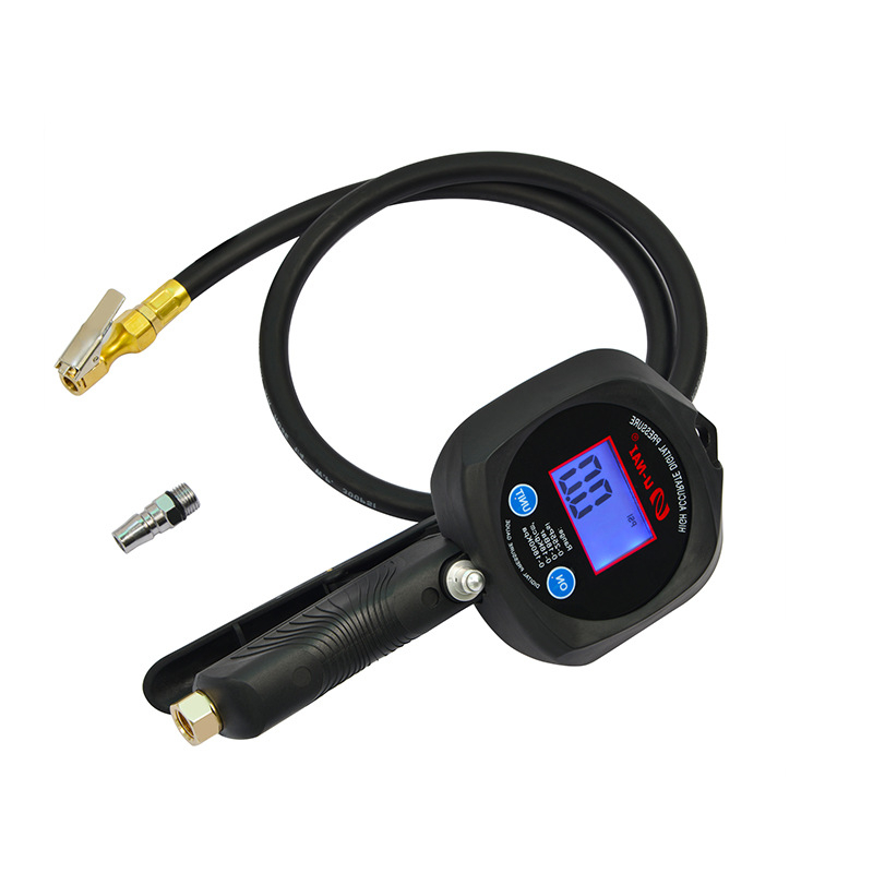 Digitalni mjerač tlaka u gumama s inflacijskom šipkom i nastavkom, raspon 0-255 psi, točnost 0,5 psi, tijelo od najlonskih vlakana, jedinice psi/bar/kgf