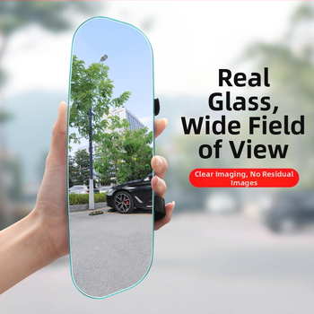 Belső széles látószögű hátsó tükör autóhoz, holttér segéd, nagy látómező, HD üveg, anti-glare bevonat, univerzális illeszkedés