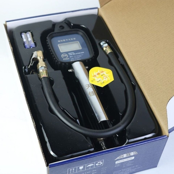 Μετρητής πίεσης ελαστικών υψηλής ακρίβειας με κεφαλή φουσκώματος και οθόνη καταμέτρησης, ακροφύσιο αέρος για φούσκωμα