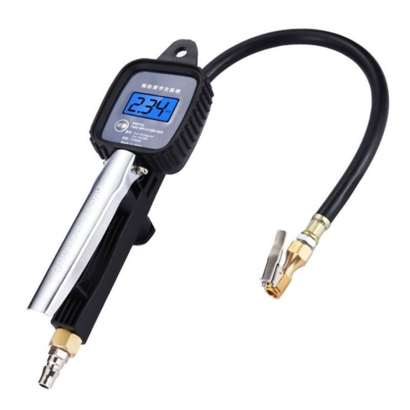 Μετρητής πίεσης ελαστικών υψηλής ακρίβειας με κεφαλή φουσκώματος και οθόνη καταμέτρησης, ακροφύσιο αέρος για φούσκωμα