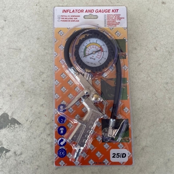 Digitalni mjerač tlaka guma s pištolom za pumpanje, raspon 0–220 PSI, preciznost 0,2 BAR, digitalni zaslon, kućište od plastike i čelika