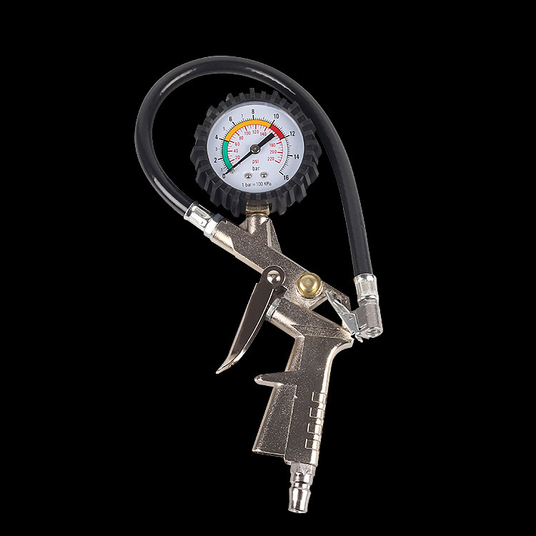 Digitalni mjerač tlaka guma s pištolom za pumpanje, raspon 0–220 PSI, preciznost 0,2 BAR, digitalni zaslon, kućište od plastike i čelika