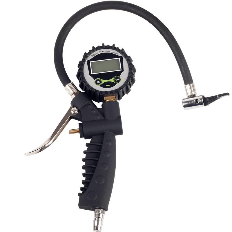 Digitalni mjerač tlaka guma s pištolom za pumpanje, raspon 0–220 PSI, preciznost 0,2 BAR, digitalni zaslon, kućište od plastike i čelika