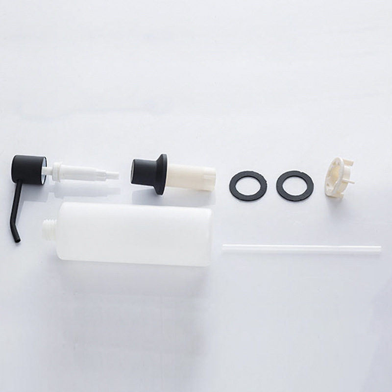 Dozator sapuna za sudoper s glavom od 304 nehrđajućeg čelika i plastičnom bočicom, ručna aktivacija pritiskom, završni premaz sprejem, težina 0,1 kg