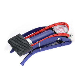 Ножна помпа за велосипеди QT-070, метална конструкция, манометър, накрайник за въздух, подходяща за велосипеди