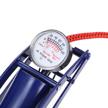 Ножна помпа за велосипеди QT-070, метална конструкция, манометър, накрайник за въздух, подходяща за велосипеди