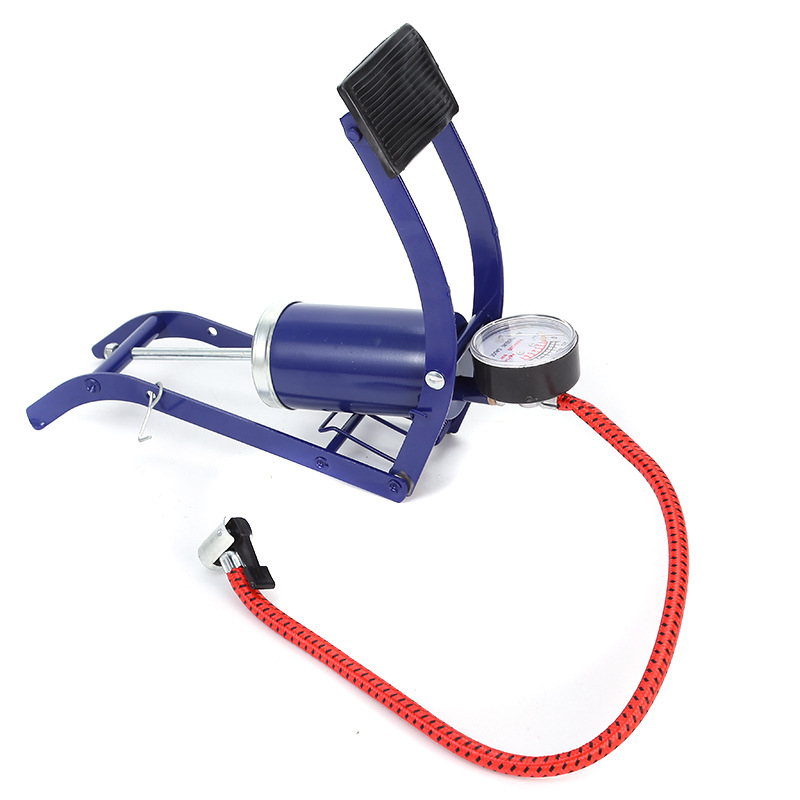 Ножна помпа за велосипеди QT-070, метална конструкция, манометър, накрайник за въздух, подходяща за велосипеди