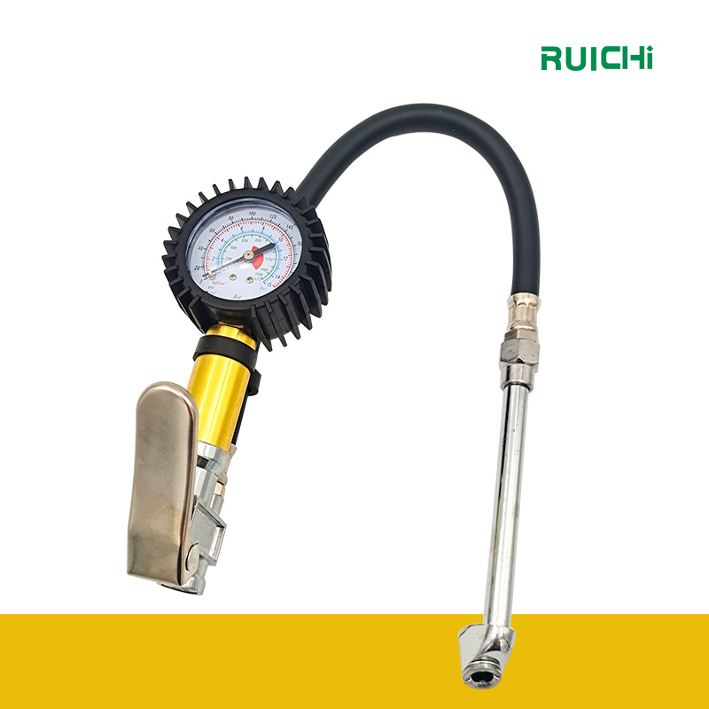 Ručni mjerač tlaka za gume Ruichi, kućište od cinkovog zlitka, raspon 220 psi, točnost 10 psi, prikaz više jedinica, težina 0,42 kg