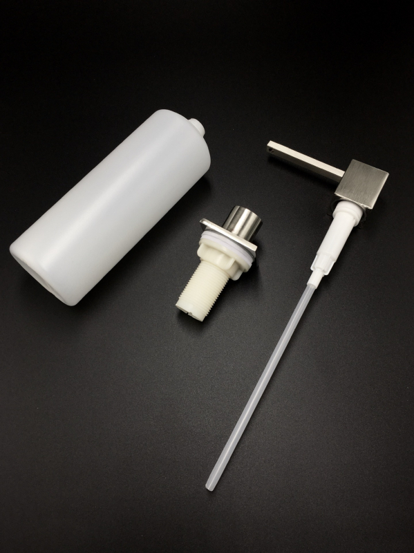 Δοχείο σαπουνιού για νεροχύτη με μηχανισμό πιέσης, ανοξείδωτο ατσάλι, Blue Stone, βουρτσισμένο φινίρισμα, 200 g