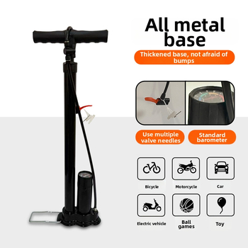 Ръчна въздушна помпа от цяла стомана с манометър, скрит резервоар за газ и тръба от въглеродна стомана за велосипед