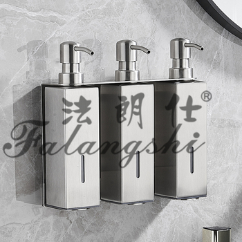 Δοσομετρατης σαπουνιού τοίχου από ανοξείδωτο ατσάλι 304 με βουρτσισμένο φινίρισμα, κατάλληλος για μπάνιο, μηχανισμός πατήματος, στυλ ελαφρύς πολυτελής, κατάλληλο για gel ντους και σαμπουάν