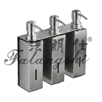 Δοσομετρατης σαπουνιού τοίχου από ανοξείδωτο ατσάλι 304 με βουρτσισμένο φινίρισμα, κατάλληλος για μπάνιο, μηχανισμός πατήματος, στυλ ελαφρύς πολυτελής, κατάλληλο για gel ντους και σαμπουάν