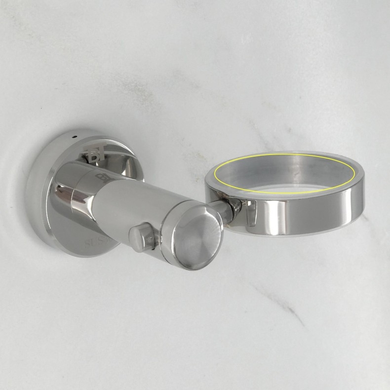 Δοσομετρητής σαπουνιού τοίχου μπάνιου, 201 ανοξείδωτος χάλυβας, καθρέπτισμένη επιφάνεια, μοντέρνος μινιμαλιστικός σχεδιασμός, χειροκίνητη λειτουργία, μάρκα Bridge sheng