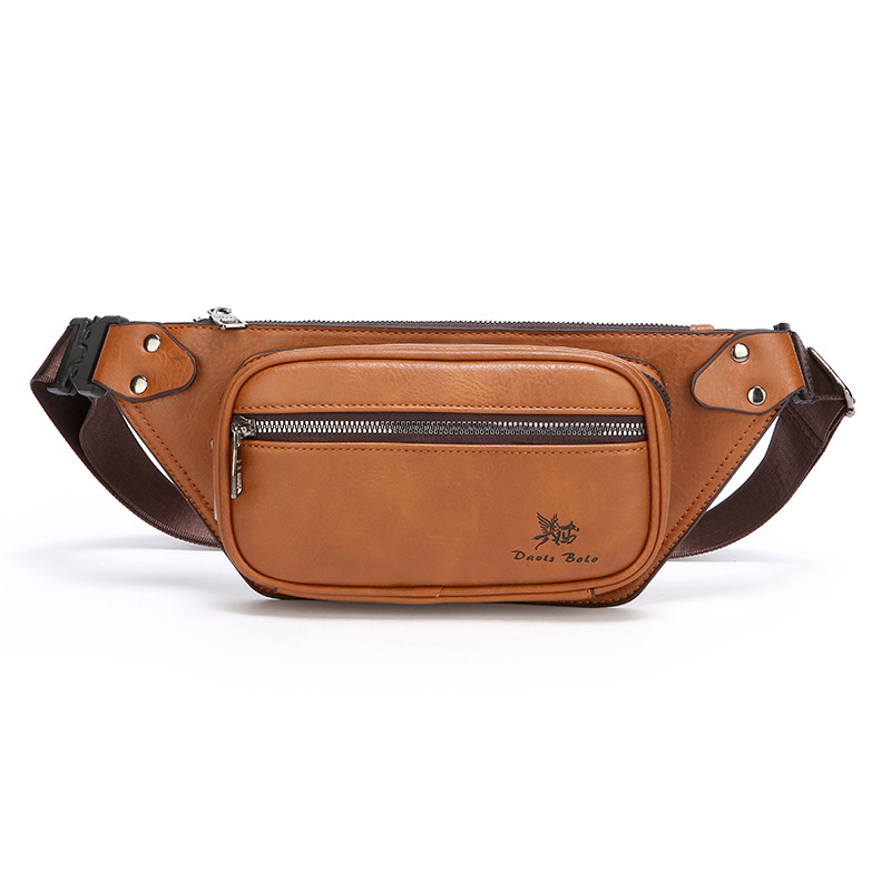 Geantă de talie pentru bărbați, PU material, impermeabilă și rezistentă la abraziune, crossbody cu capacitate mare, marca Prince Bird