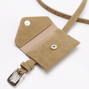 Дамска коланна чанта за талия с отделяща се мини портмоне - изкуствена кожа, закопчалка: сплав, стил: ретро, литературно-артистичен, лято 2025