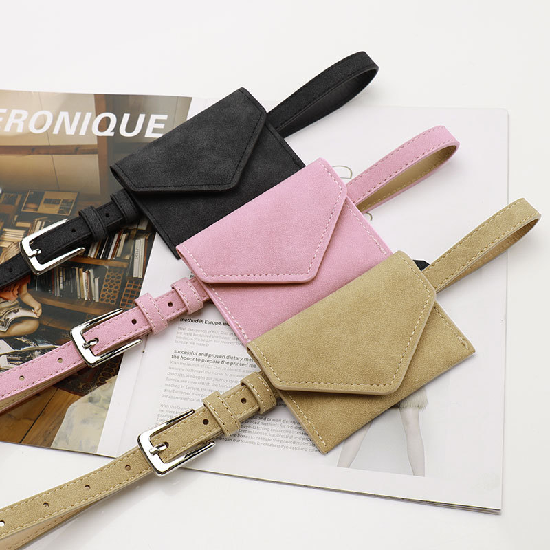 Дамска коланна чанта за талия с отделяща се мини портмоне - изкуствена кожа, закопчалка: сплав, стил: ретро, литературно-артистичен, лято 2025