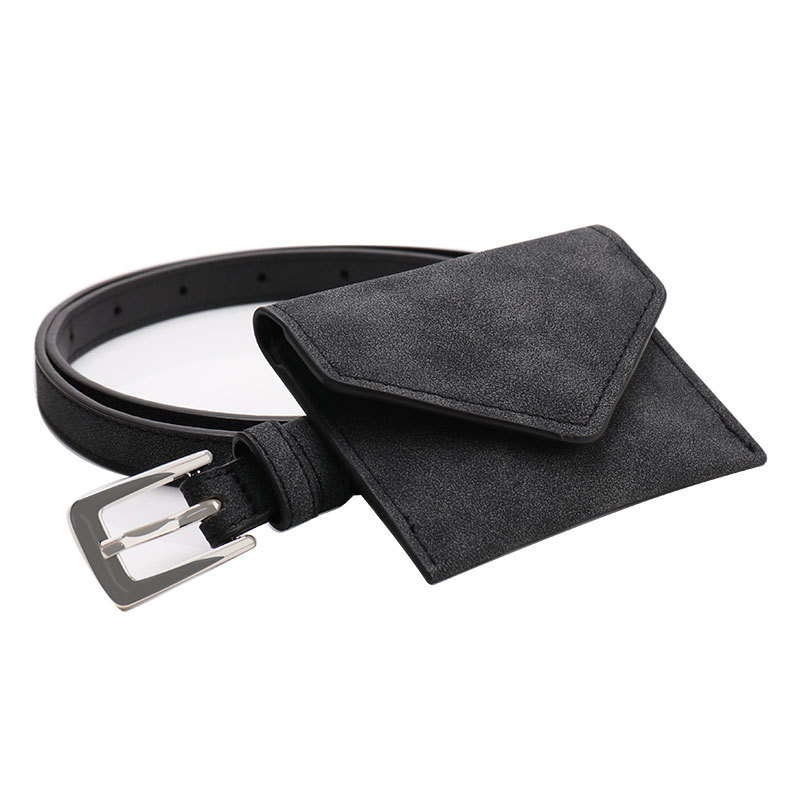 Дамска коланна чанта за талия с отделяща се мини портмоне - изкуствена кожа, закопчалка: сплав, стил: ретро, литературно-артистичен, лято 2025