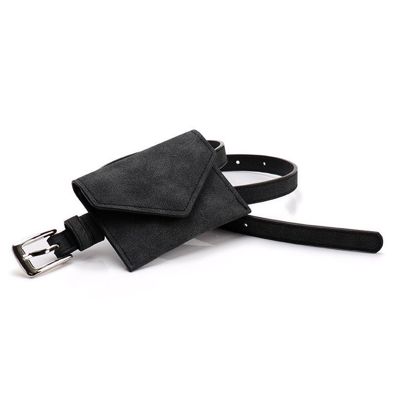 Дамска коланна чанта за талия с отделяща се мини портмоне - изкуствена кожа, закопчалка: сплав, стил: ретро, литературно-артистичен, лято 2025