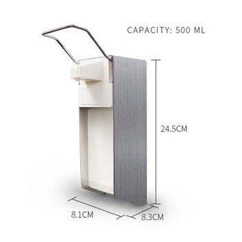 Δοσομετρητής σαπουνιού με πίεση αγκώνα, επιτοίχιος, ABS, 500 g, επεξεργασία οξείδωσης, Zhuo AO