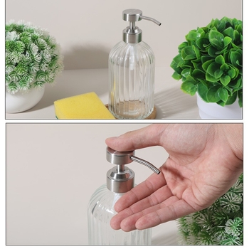 Longan F09 Κεφαλή Αντλίας για Γυάλινο Μπουκάλι Σαπουνιού — Ανοξείδωτο Ατσάλι 304, Χειροκίνητη Χρήση, Μοντέρνος Μινιμαλισμός, 35 g