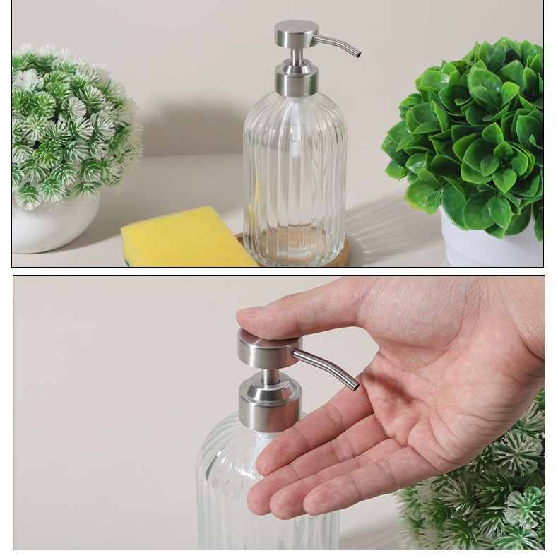 Longan F09 Κεφαλή Αντλίας για Γυάλινο Μπουκάλι Σαπουνιού — Ανοξείδωτο Ατσάλι 304, Χειροκίνητη Χρήση, Μοντέρνος Μινιμαλισμός, 35 g