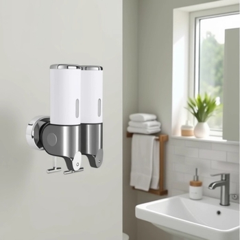 Χειροκίνητος δοσομετρητής σαπουνιού, 500 ml, επιτοίχια εγκατάσταση, ABS πλαστικό, ηλεκτροχρωματισμένο φινίρισμα