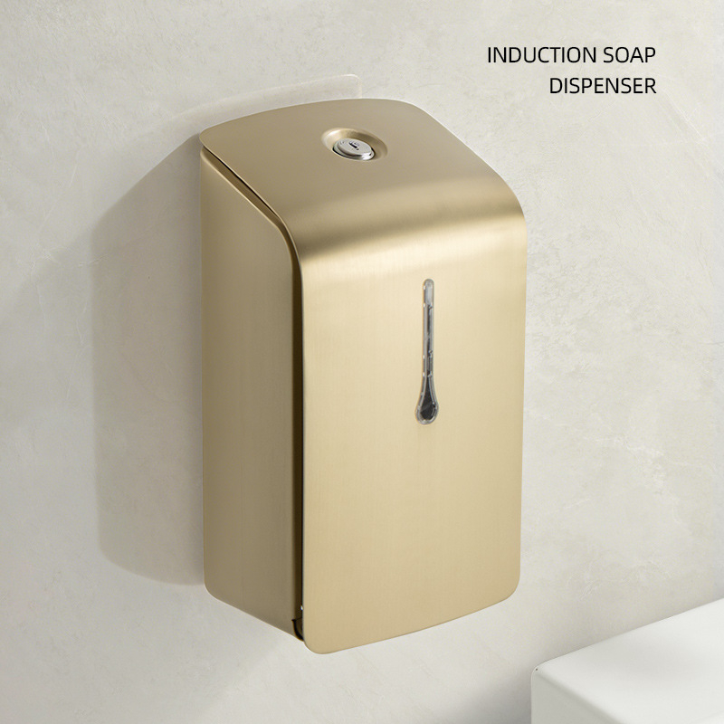 Δοχείο σαπουνιού με αισθητήρα, 304 Ανοξείδωτος χάλυβας, επιτοίχιος, ξενοδοχειακή/εμπορική χρήση, πολυλειτουργικό