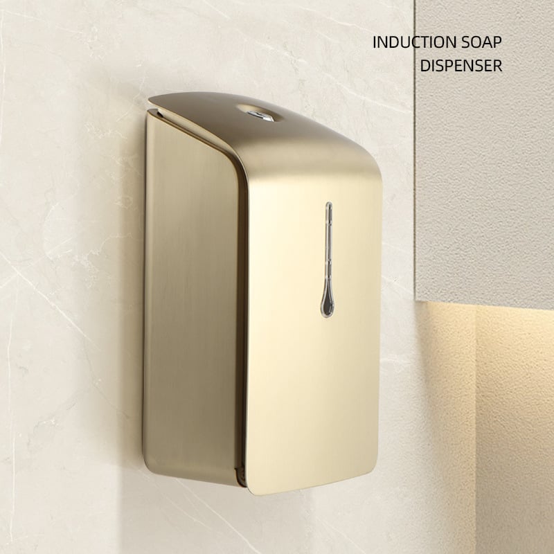 Δοχείο σαπουνιού με αισθητήρα, 304 Ανοξείδωτος χάλυβας, επιτοίχιος, ξενοδοχειακή/εμπορική χρήση, πολυλειτουργικό