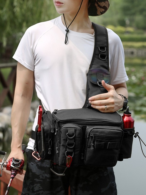 Muška prsna torba za ribolov s remenom — Oxford tkanina, prozračna, vodootporna, ultra lagana, proširivi kapacitet