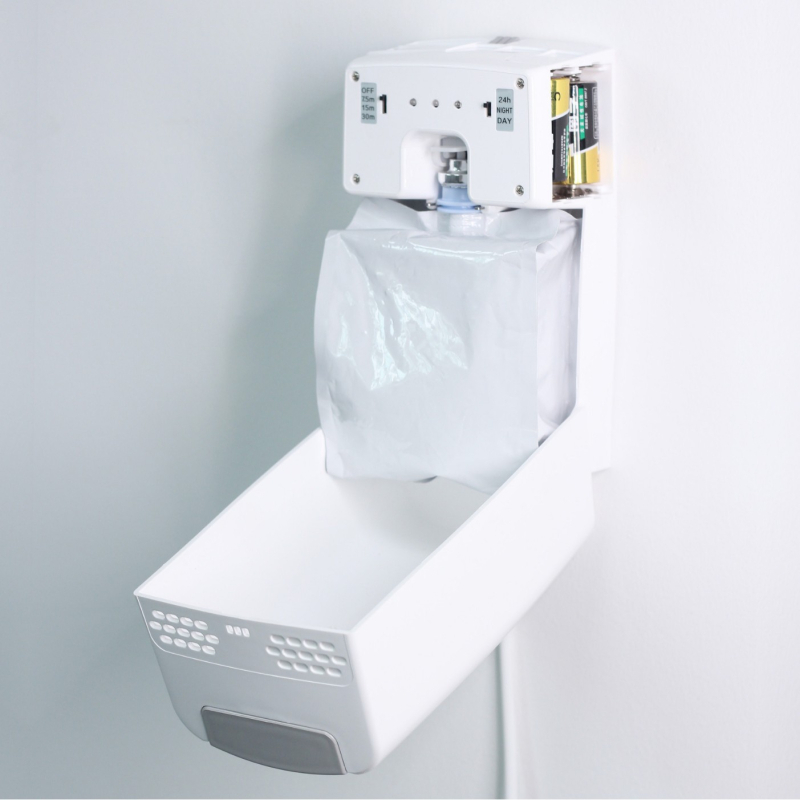 Dezinfekcijski uređaj za WC i urin – PP materijal, težina 600 g, polirani završetak, senzorno upravljanje, moderan minimalistički stil