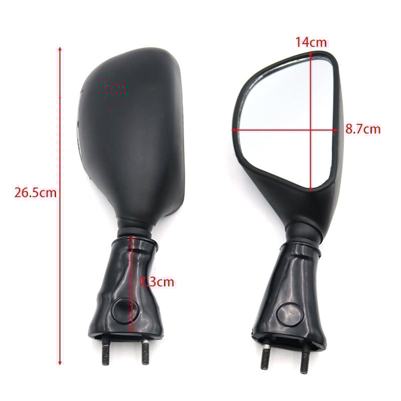 Задно огледало MT-068 за Kawasaki ZX-9R (1998–2003) и ZX-6R (1998–2002), кръгло огледало, корпус от инжекционно формоване, монтаж със зъбни крепежи, сеизмична здравина висока